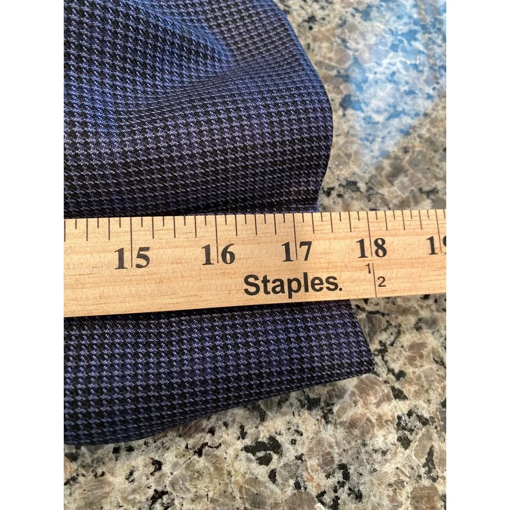 Dormeuil Dorsilk Mens 48 Blazer Silk Wool Navy Blue Micro Houndstooth Sport Coat